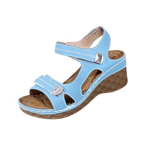NUSGEAR Sandalias de cuña Plataforma Mujer para Verano Al aire libre Slide Soporte del Arco Cómodo Zapatos con Punta de playa Elegante transpirables