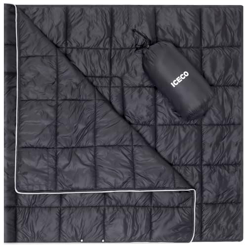 ICECO Camping Blanket, Travel Blanket Compact, Sustainable Insulated Outdoor Blanket, 500g Filling Cotton, Lightweight & Warm Quilt for Camping, Stadium, Travel, Hiking & Outdoor