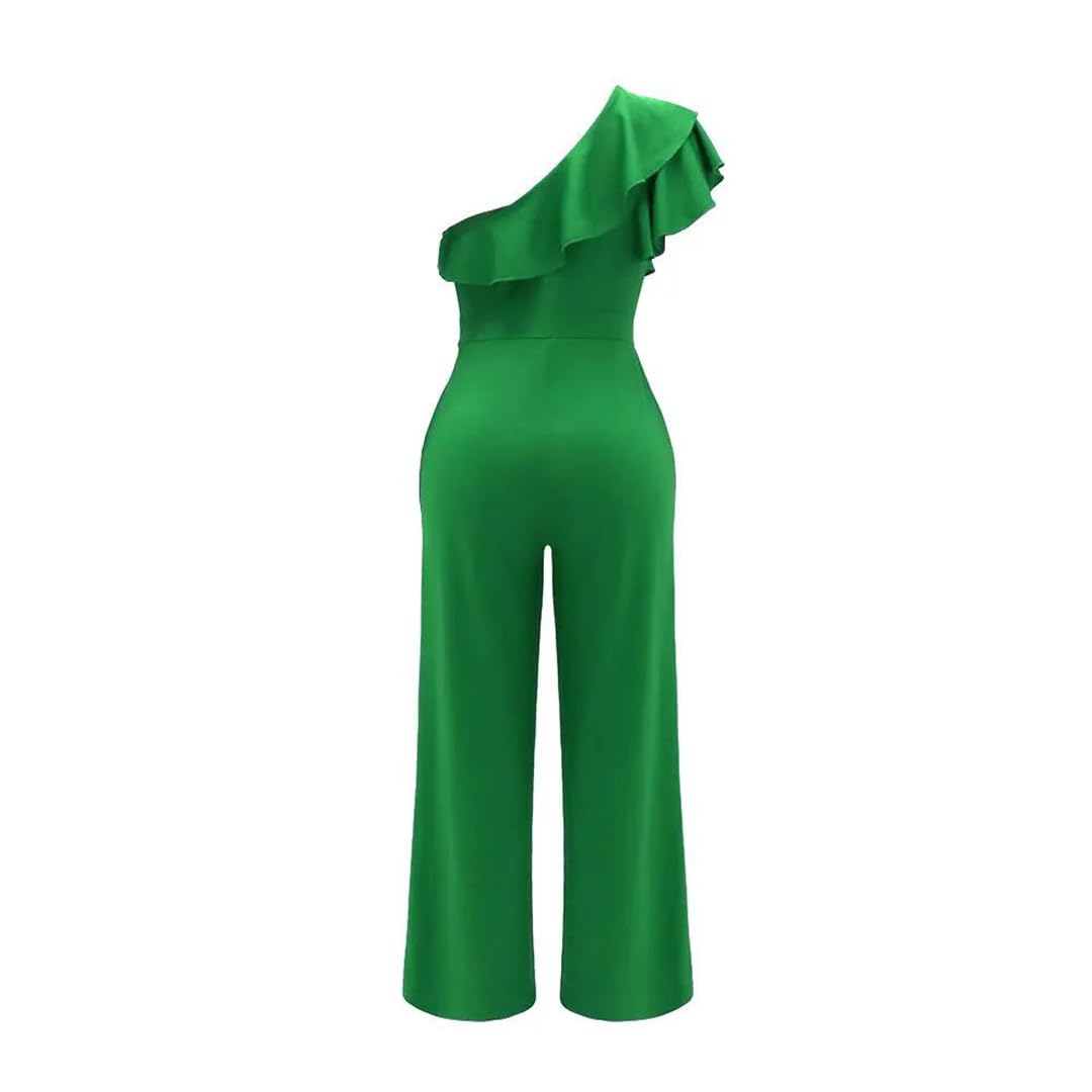 Yeuyyben Combinaison élégante à volants pour femme - Couleur unie - Style décontracté - Pour printemps et été
