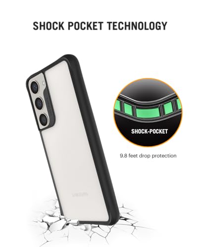 Image of DailyObjects Case for Samsung Galaxy S23, Drop Protection Polycarbonate Black Hybrid Slim Shockproof Back Cover