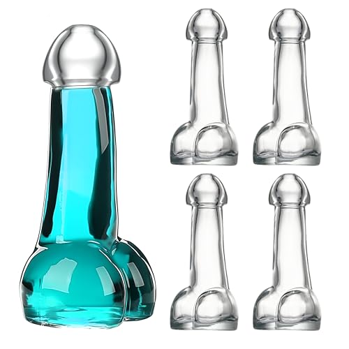 White Elephant Gifts for Adults Gag Gifts Funny Shot Glasses Set of 4 Unique Creative Shape Martini Wine Cups Bachelorette Party Favors Christmas Gift