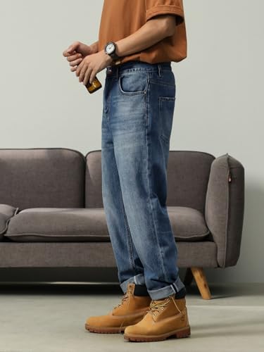 Pants Trousers Denim Spring Summer Cone Style Straight Tube Micro Long Blue Youth Versatile Comfortable4