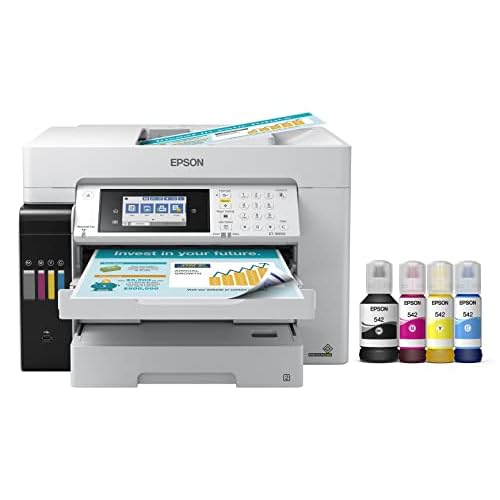 Epson EcoTank Pro ET-16650 Wireless Wide-Format Color All-in-One Supertank Printer with Scanner, Copier, Fax and Ethernet, White