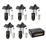 Set of 5 Ignition Coil Packs and Spark Plugs Fits for Chevy Colorado GMC Canyon Hummer H3 Isuzu i-350 2004 2005 2006 3.5L L5 Replaces# UF303 C1395