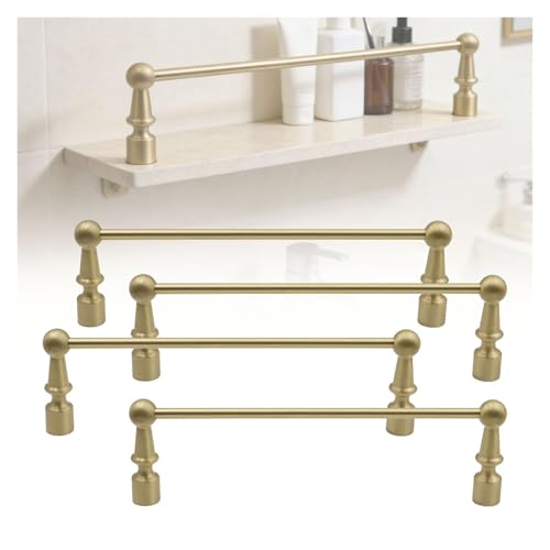 Générique Ensemble de 2 Rails d'étagère réglables en Laiton pour Placard, Rail de galerie de 81 cm pour étagères de 30 à 91 cm, Rail décoratif Facile à Installer pour la décoration intérieure
