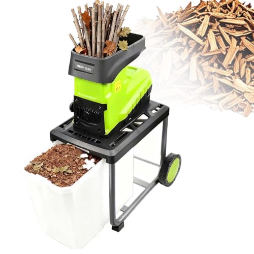 EXSHUING Trituradora De Madera Con Bolsa De Recolección; Trituradora Eléctrica De 2800 W, Corta Ramas De 4,5 Cm, Relación De Reducción 25:1, Cuchillas De Seguridad Reversibles; Diseño Portátil