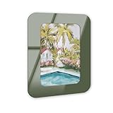 サマーハウス 海岸壁アート - オリーブ曲線アクリルウォールフレーム、16x24 - 彫刻立体ウォールアート - モダンデコ by NOTORIART