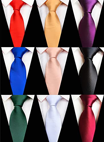 Adulove Men\'s Necktie Classic Silk Tie Woven Jacquard Neck Ties 9 PCS