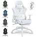 Dowinx Gaming Stuhl,Ergonomischer Wildlederimitat Gamer Chair,Gaming Sessel,Verstellbar Fußstütze und 3D Armlehnen,200KG Tragkraft Bürostuhl mit Geräuschlose Rollen,Schreibtischstuhl,Weiß