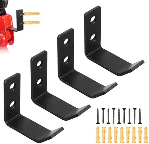 Gdnecad 4 PCS Jack Stands Wall Mount Organizer, Heavy Duty Metal Jack Stand Wall Storage Rack with Anchors Screws, Space-Saving Garage Hooks for 2 & 3 & 4 & 5 & 6 Ton Jacks