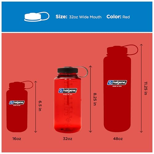 Image of Nalgene 32 oz Wide Mouth Water Bottle | BPA-Free, Durable & Leak Proof, Lightweight Bottle for Hiking & Gym, Work & Travel