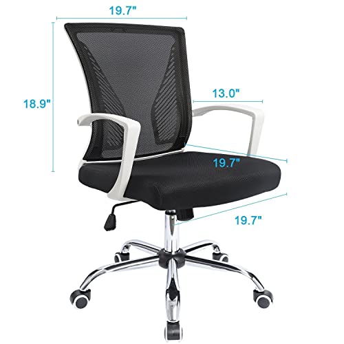 Furniwell Office Chair Home Office Desk Chair Mid Back Mesh Desk Chair Ergonomic Lumbar Support Computer Chair Swivel Rolling Task Chair With Armrest #TOP3