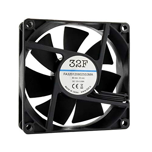Lüfter 80mm 80x80x25 2500RPM 12V 0,08A DC Air Fan 8cm 80mm 3-adrig 3-polig mit Tacho-Sensor Kühlung 80x80x25
