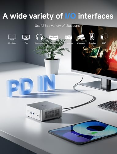 Image of MINISFORUM Mini PC UM870 Slim AMD Ryzen 7 8745HS 32GB DDR5 1TB SSD Mini Computer, HDMI|DP|USB4 8K Video Output, 2.5G LAN | WiFi 6E | BT5, 4X USB Port, AMD Radeon 780M Graphics Desktop Computer
