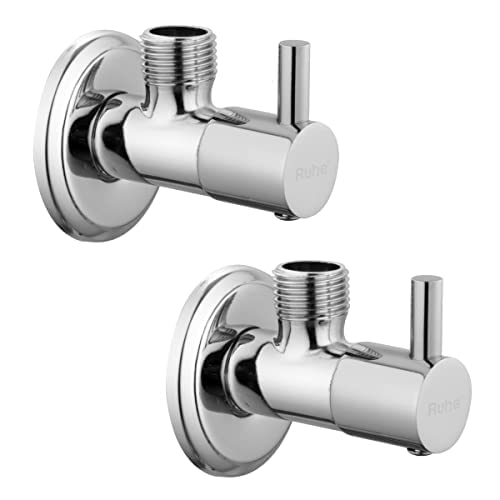 Ruhe Angle Valve | Orion Brass Angle Valve with Wall Flange (Chrome Finish) | (Pack of 2)