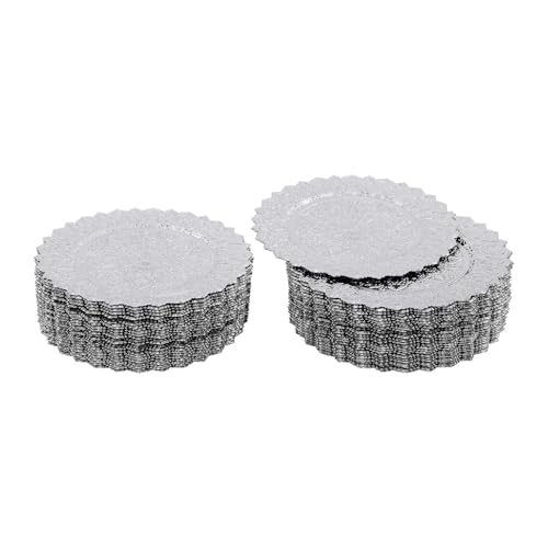 Platos Cargadores Redondos Plata 13 Pulg x50 Vintage miniatura 6