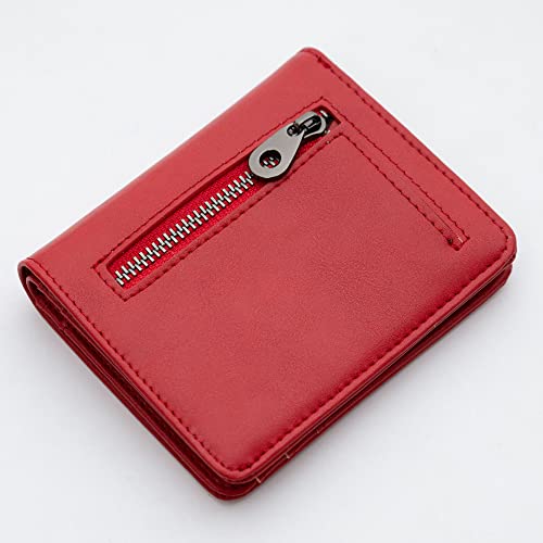 Image of Alldaily Small RFID Wallet for Women Slim Compact Bifold Pocket Ladies Travel Mini Purse (Red)