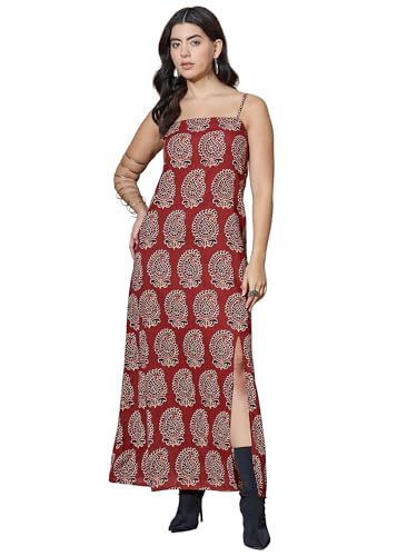 Image of Varanga Casual Flowy Midi Dress for Women | Solid Beige A-Line Maxi Dress with Collar & Pockets | Comfortable Summer Dress for Women