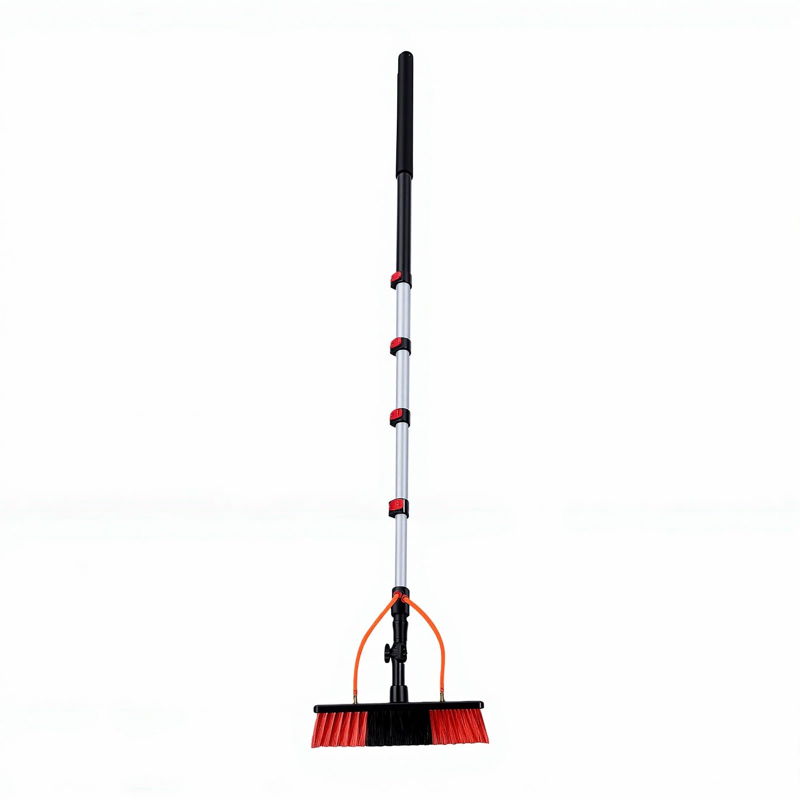 Ausla Kit Spazzola per la Pulizia del Pannello Solare, di Pali Alimentati Ad Acqua in Alluminio ABS PC, Palo Telescopico a 5 Sezioni da 15 Piedi, Spazzola da 35 Cm, per Pannelli Solari, Finestre,