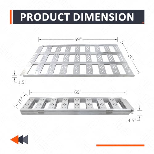 Rampa de Aluminio Plegable Tri-Fold 1600 lbs Capacidad miniatura 2