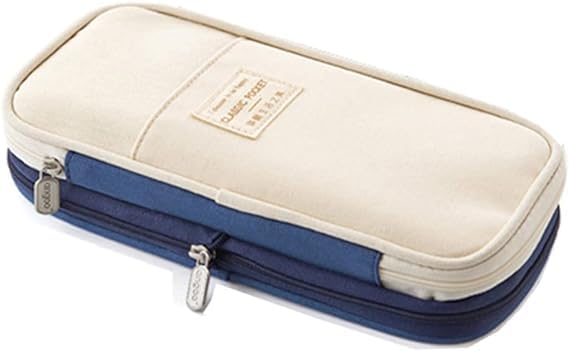 EASTHILL Medium Capacity Colored Canvas Storage Pouch Marker Pen Pencil Case Simple Stationery Bag Holder for Middle High School Office College Student Girl Women Adult Teen Christmas Gift (E-Blue) EASTHILL Medium Capacity Colored Canvas Storage Pouch Marker Pen Pencil Case Simple Stationery Bag Holder for Middle High School Office College Student Girl Women Adult Teen Christmas Gift (E-Blue)