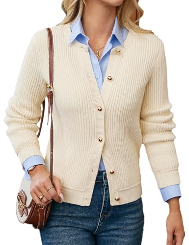 GRACE KARIN Strickjacke Damen Herbst Rundhals Langarm Bolero Damen Festlich Dünne Jacke Blazer Slim Fit Apricot L GRACE KARIN Strickjacke Damen Herbst Rundhals Langarm Bolero Damen Festlich Dünne Jacke Blazer Slim Fit Apricot L
