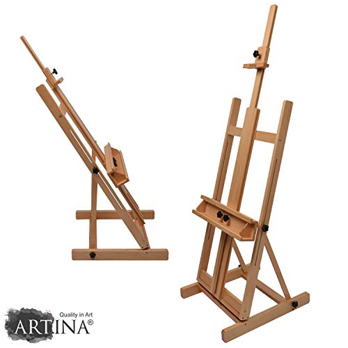 Artina Toulouse - Caballete de Pintura de Estudio Profesional - Madera de Haya - para lienzos de Altura MAX. 218 cm