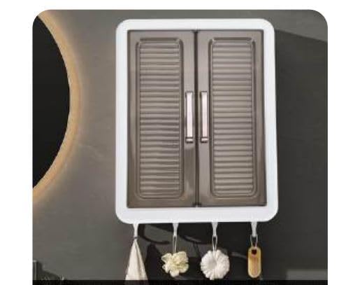 UGU ZONE Multi-Purpose Wall Mounted Storage Rack for Bathroom & Kitchen | Space Saving Organizer Shelf Cabinet for Bedroom, Office & Home | Easy Assembly Plastic Storage Stand 1