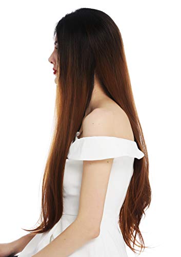 WIG ME UP - DW2730-MF-HYB30YS1B wig women's wig lace front monofilament long sleek black copper brown ombre - Image 4