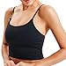 Reggiseno sportivo imbottito per donna Canotta yoga incrociato sulla schiena U-back Top corto integrato con supporto leggero Imbottitura rimovibile Push-up Allenamento fitness Canotta da corsa nero M