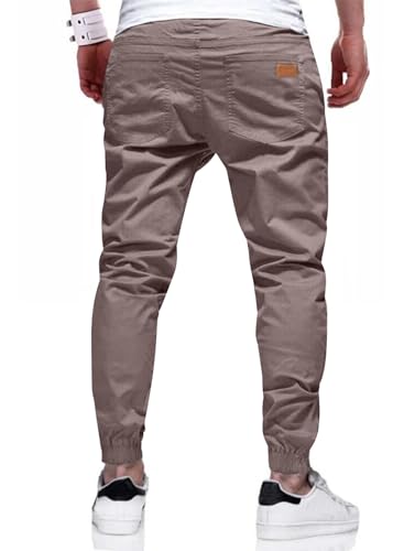 Image of JMIERR Mens Cotton Stretch Joggers Casual Twill Athletic Track Pants