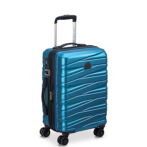 Image of DELSEY PARIS Tiphanie 55 cms Small Cabin Polycarbonate Hardsided 8 Wheels Spinner and Expandable Luggage /Suitcase /Trolley Bag for Travel with TSA Lock- Blue