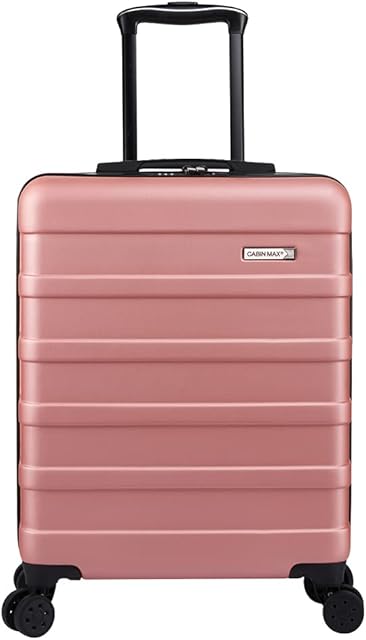 Cabin Max Anode Cabin Suitcase 55x40x20 Built in Lock- Lightweight, Hard Shell, 4 Wheels, Combination Lock (Rose Gold, 55 x 40 x 20 cm)