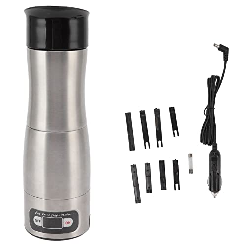 Respicefinem Macchina da caffè portatile per auto 12V 24V Macchina da caffè da viaggio a doppia tensione con capacità di 150 ml 60 ℃ Erogazione per viaggi su strada Autisti di