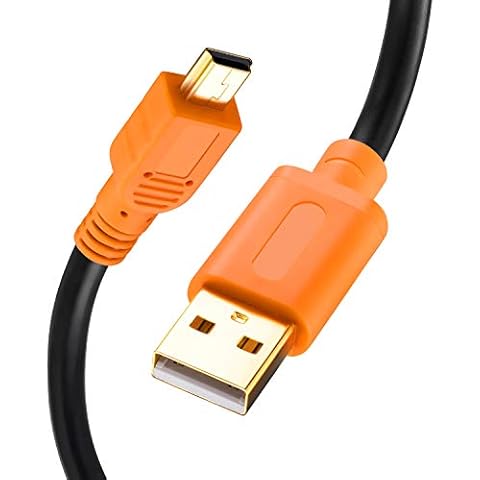 Tan QY Mini USB Cable 25Ft, Mini USB Cable USB 2.0 Type A to Mini B Cable Male Cord for GoPro Hero 3+, Hero HD, Cell Phones, MP3 Players, Digital Cameras etc (25Ft/8M, Orange) Cover