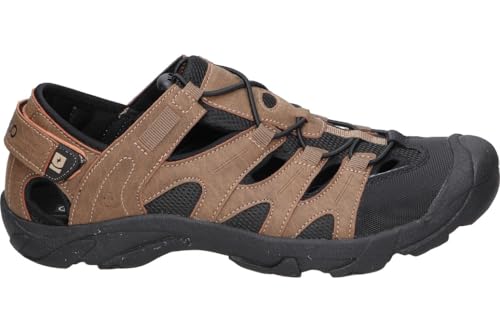 NICOBOCO Sandalias Deportivas para Hombre, Cierre Boa, Piel Marrón y Negro, Cangrejera de Senderismo (Marrón, Sistema tallas calzado EU, Adulto, Hombre, Números, mediano, 44)