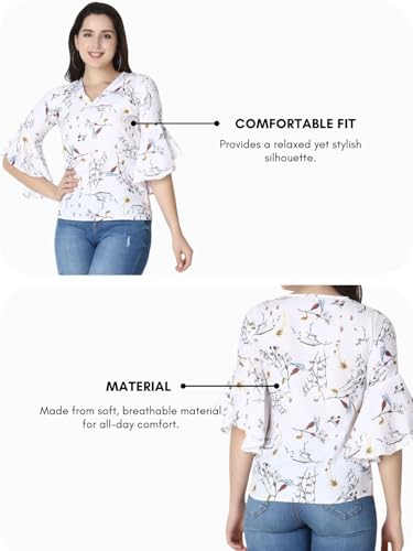 Image of DHRUVI TRENDZ Solid Regular Fit Jeans Rayon Western Tops for Women Stylish