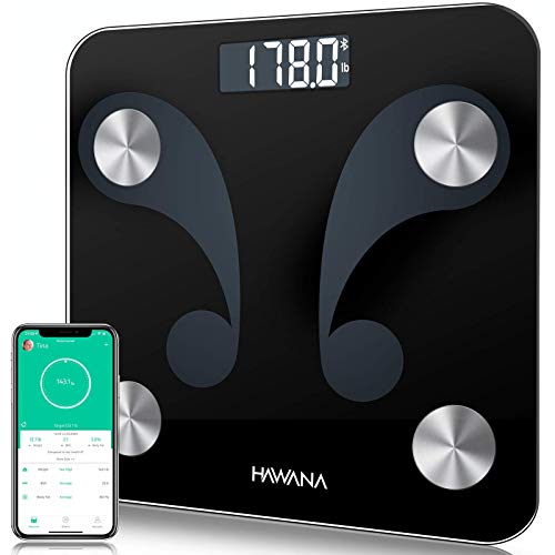 Body Fat Scale, Digital Weight BMI Scale Bathroom Scale with LCD Display, High Accuracy 0.1lb Smart Bluetooth Scale Composition Analyzer with Smartphone App sync, Step-On Technology, 396 lbs, Black