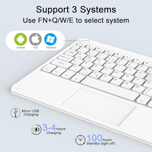 Clavier sans fil avec pavé tactile SOPPY mini clavier rechargeable AZERTY pour iPad et tablette iOS - 3