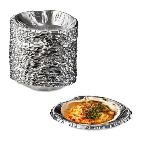 MT Products Aluminum Foil Clamshells - Pack of 50 Mini Pans for Baking Clam Shells - Disposable Pie Tins - Plate for Serving All Types of Clam Pies Cover