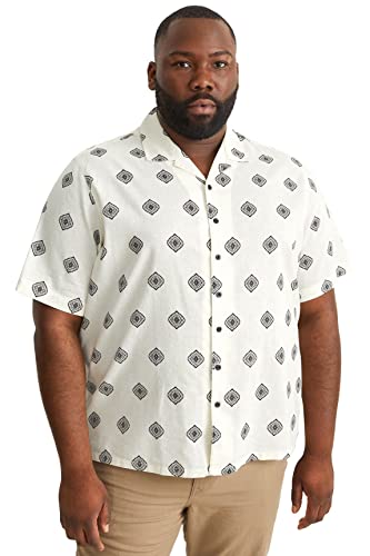 C&A Herren Hemd Kurzärmelig Hellbeige 3XL