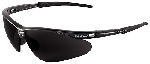 Bullhead Safety Eyewear BH61712 - Cristal de seguridad, aguijón, talla única, marco gris oscuropatillaslente ahumada polarizada