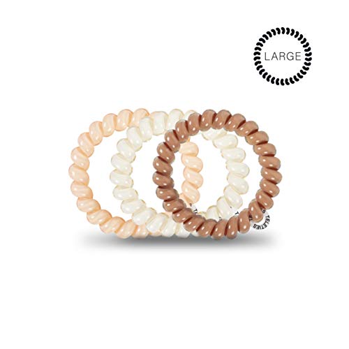 TELETIES Large Spiral Hair Coils - No Crease Ponytail Holder