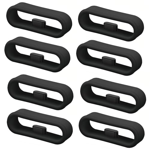 8 Piezas Retenedor Correa Reloj, 22mm Soporte para Correa de Reloj Trabilla Reloj Silicona Anillos de Silicona de Sujeción de Reloj para Garmin Forerunner 965 945 745, Instinct Venu Epix Fenix MARQ