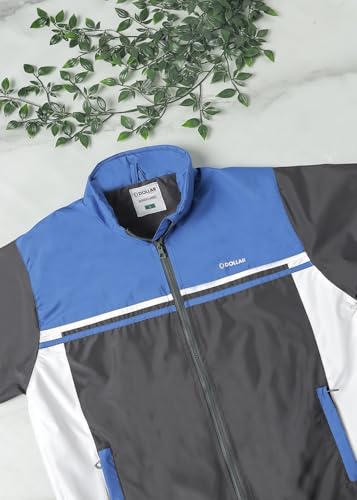 Image of Dollar Men's Polyester Colourblock Windcheater Jacket With Zipper Pockets