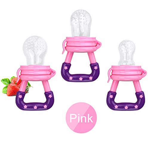 3 Pack Baby Food Feeder Fruit Food Silicone Nipple Teething Toy Reusable Aching