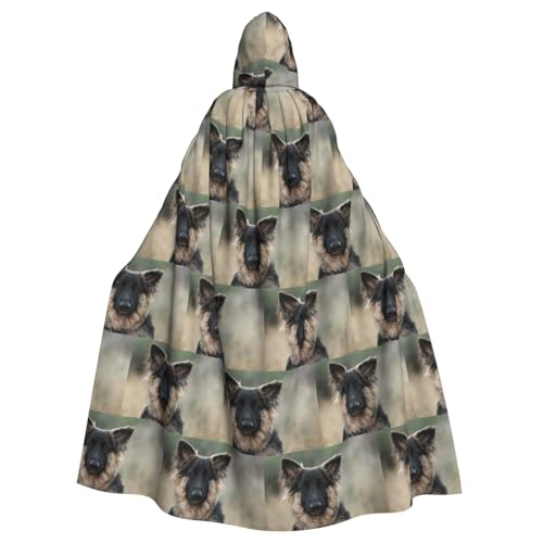 YBGHDAA Capa de vampiro con estampado de animal de pastor alemán para adultos de Halloween de 57.8 pulgadas, ideal para fiestas temáticas