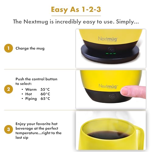Image of Nextmug - Temperature-Controlled, Self-Heating Coffee Mug (Sunshine - 14 oz.)