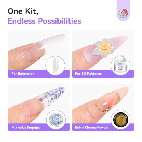 Image of SAVILAND Solid Builder Nail Gel - 60g /2.02oz Non-Sticky 3D Nail Gels Sculpting Gel for Art Hand Carving Glue Extension with Sequins Chrome Powder DIY Nails Art Salon Home, Beginner Friendly