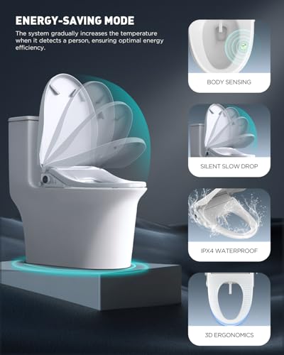 Image of iliD Heated Bidet Toilet Seat With Remote, Electric, Warm Water, Elongated | Dryer, Four Cleaning Modes, Self-Cleaning Nozzle, Adjustable Angle & Pressure, Eco, Night Light, Slow Close, Silent Mode